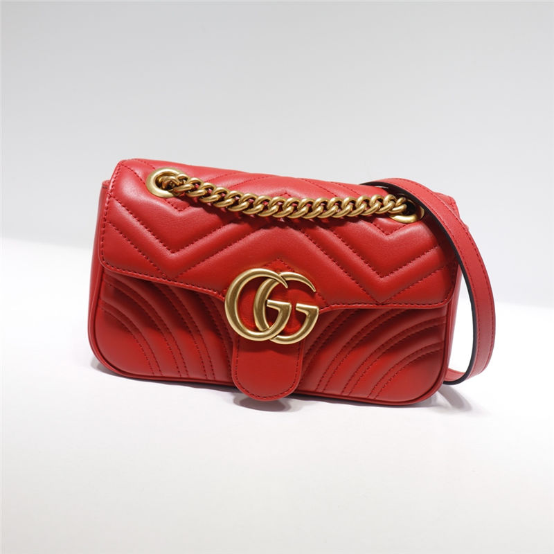 GG Marmont mini matelassé shoulder bag red High