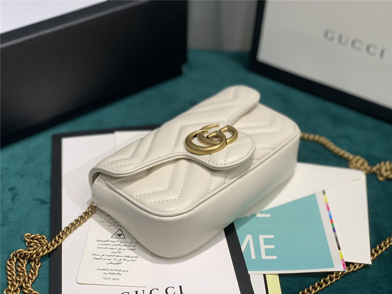 GG MARMONT MATELASSÉ SUPER MINI BAG 476433 white High