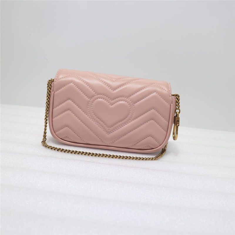 GG MARMONT MATELASSÉ SUPER MINI BAG 476433 pink High