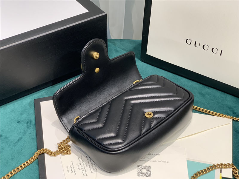 GG MARMONT MATELASSÉ SUPER MINI BAG 476433 Black High