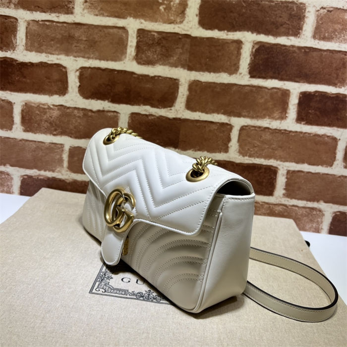 GG Marmont small matelassé shoulder bag white High