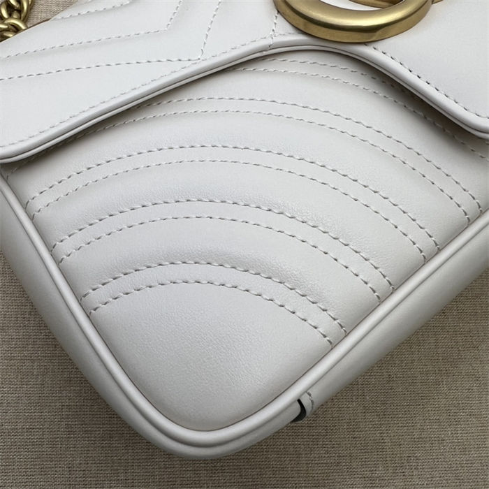 GG Marmont small matelassé shoulder bag white High