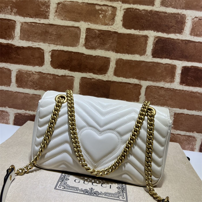 GG Marmont small matelassé shoulder bag white High