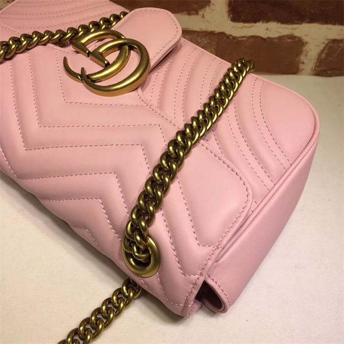 GG Marmont small matelassé shoulder bag pink High