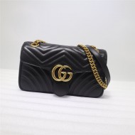 GG Marmont small matelassé shoulder bag black High