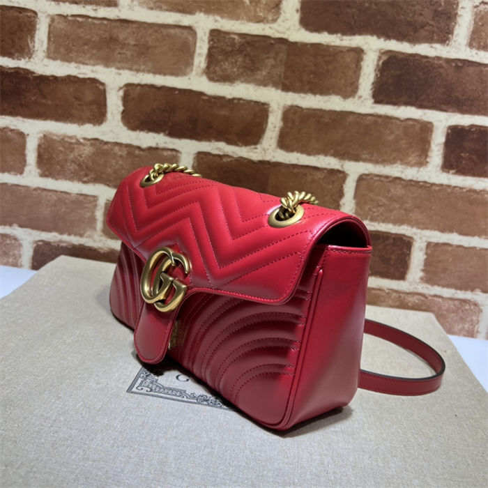 GG Marmont small matelassé shoulder bag red High