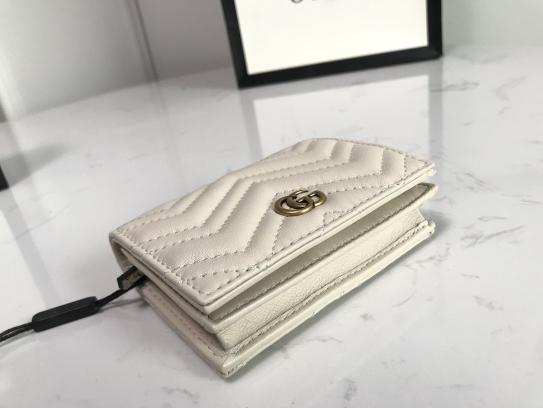 GG Marmont card case wallet white High