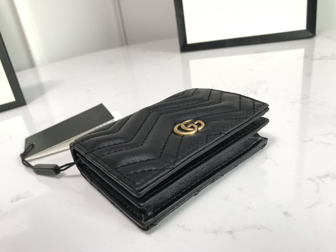 GG Marmont card case wallet black High