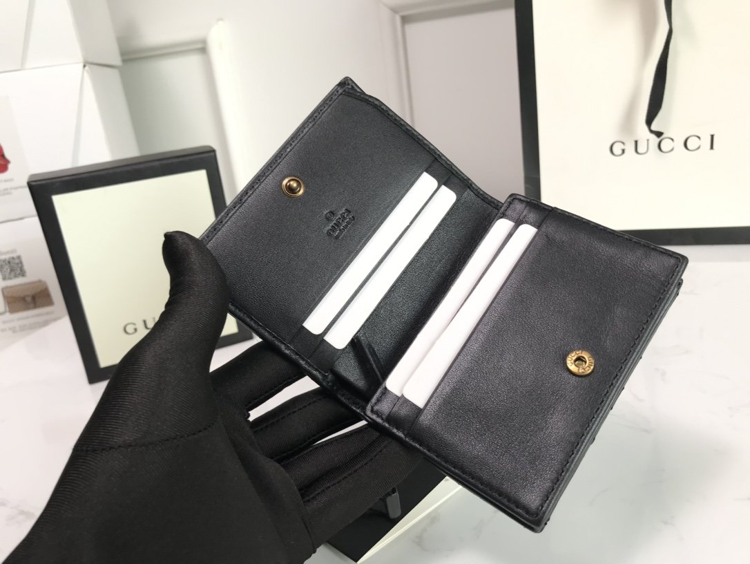 GG Marmont card case wallet black High