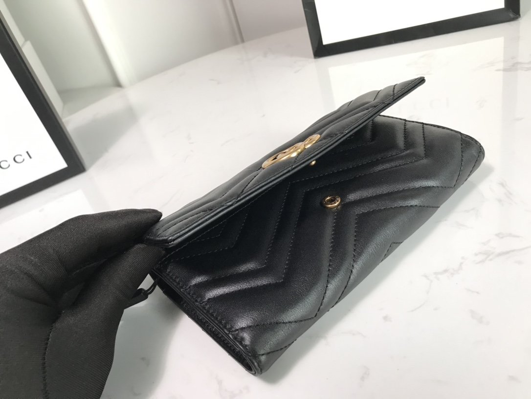 GG Marmont continental wallet black High