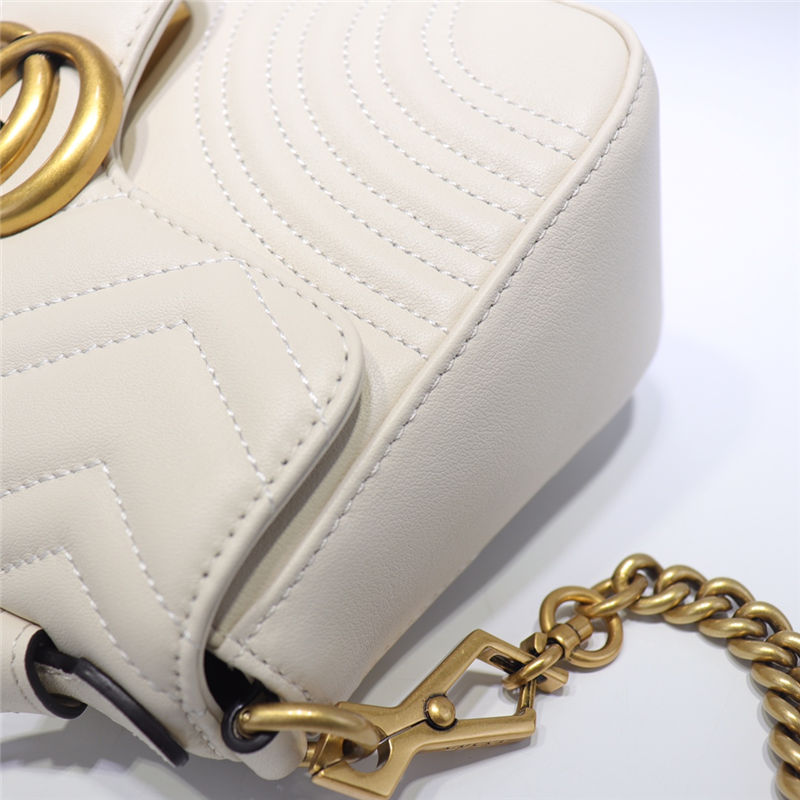 GG Marmont mini top handle bag white High