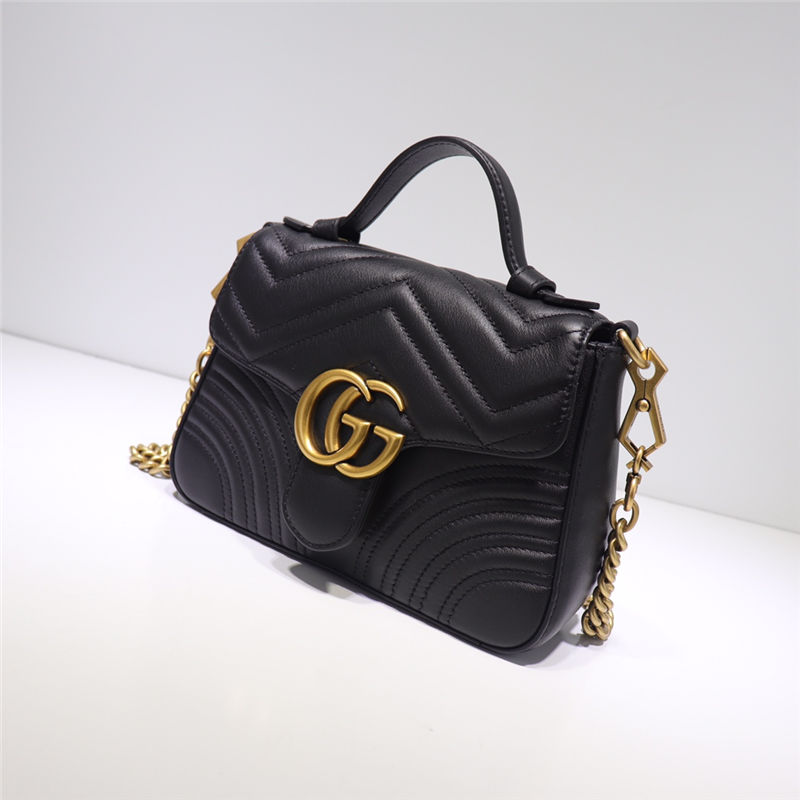 GG Marmont mini top handle bag black High