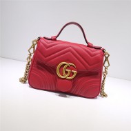 GG Marmont mini top handle bag red High