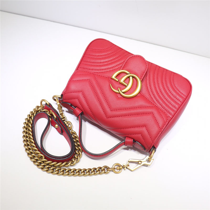 GG Marmont mini top handle bag red High