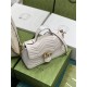 GG Marmont small top handle bag 498110 white High