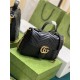 GG Marmont small top handle bag 498110 black High