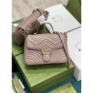 GG Marmont small top handle bag 498110 dusty pink High