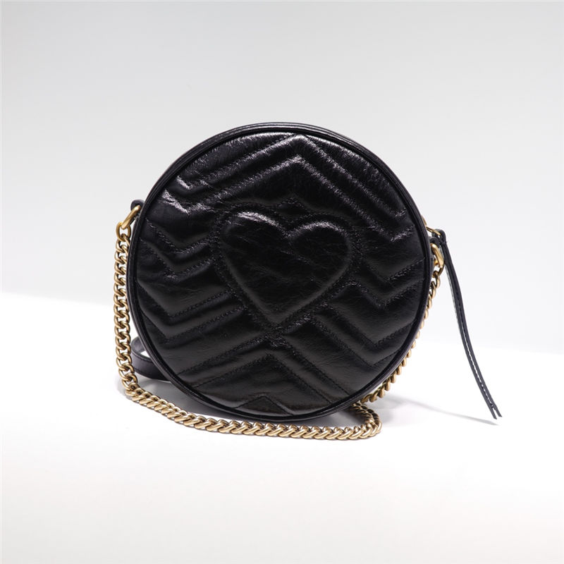 GG Marmont mini round shoulder bag black High