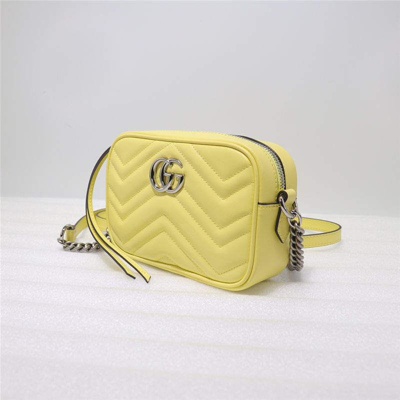 GG Marmont matelassé mini bag 448065 yellow High