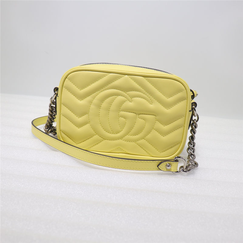 GG Marmont matelassé mini bag 448065 yellow High