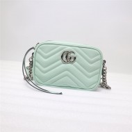 GG Marmont matelassé mini bag 448065 pastel green High