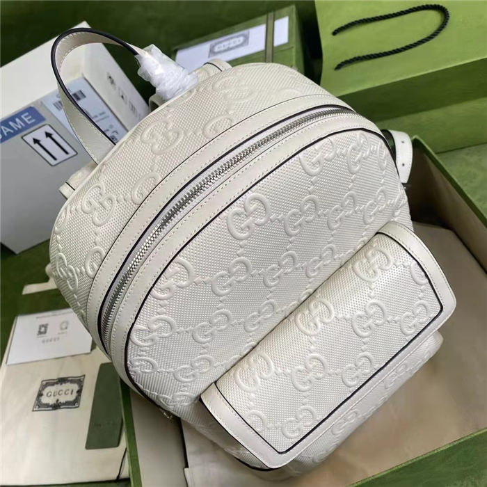 Gucci GG embossed backpack Leather White High