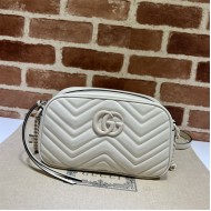 GG Marmont small shoulder bag 447632 White-White High