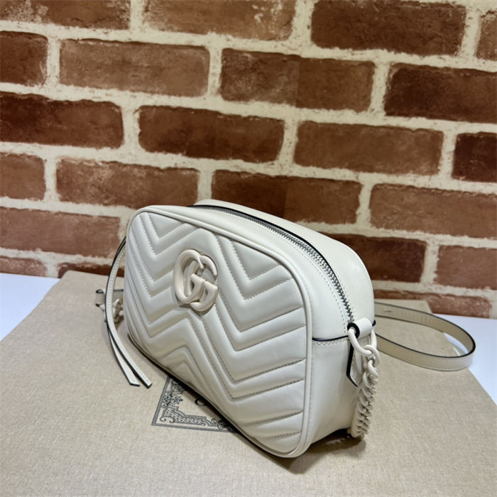 GG Marmont small shoulder bag 447632 White-White High