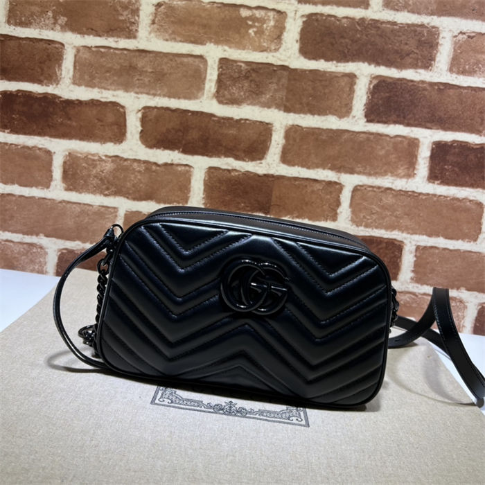 GG Marmont small shoulder bag 447632 Black-Black High