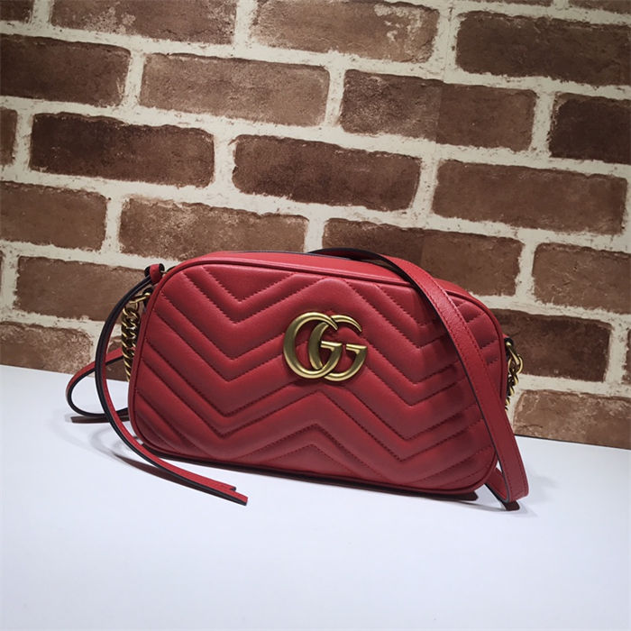 GG Marmont small shoulder bag 447632 Red High