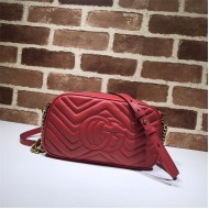 GG Marmont small shoulder bag 447632 Red High