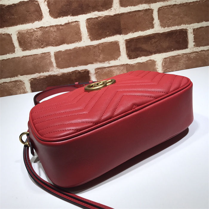 GG Marmont small shoulder bag 447632 Red High