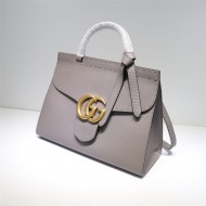 GG Marmont small top handle bag Leather 421890 Grey High