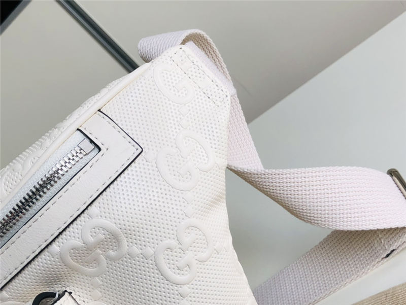 GG Embossed belt bag 645093 White High