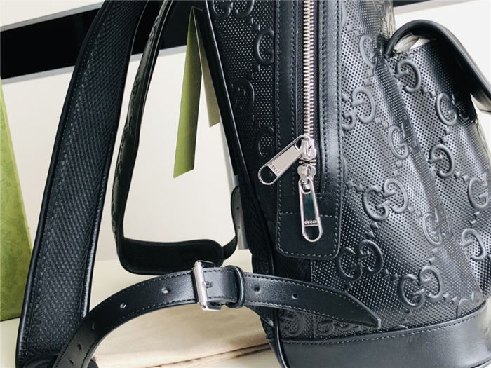 Gucci GG embossed backpack Leather Black High