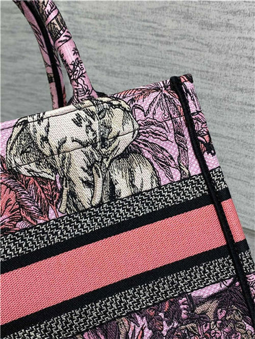 SMALL Dior BOOK TOTE Toile de Jouy Voyage Embroidery Pink High