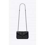 LOULOU PUFFER MINI BAG IN QUILTED LAMBSKIN Black High