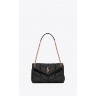 LOULOU PUFFER SMALL BAG IN QUILTED LAMBSKIN Gold-Tone Black High