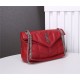 LOULOU PUFFER SMALL BAG IN QUILTED LAMBSKIN Silver-Tone Red High