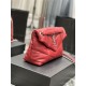 LOULOU PUFFER SMALL BAG IN QUILTED LAMBSKIN Silver-Tone Red High