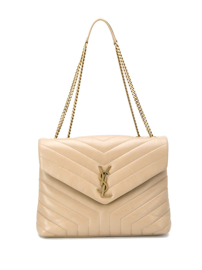 LOULOU MEDIUM IN MATELASSÉ “Y” LEATHER Gold-Tone Beige High