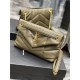 LOULOU PUFFER SMALL BAG IN QUILTED LAMBSKIN Gold-Tone Khaki High