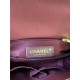 SMALL FLAP BAG WITH TOP HANDLE Shiny Calfskin Burgundy Gold Metal High