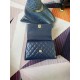 SMALL FLAP BAG WITH TOP HANDLE Shiny Calfskin Blue Gold Metal High