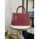 SMALL FLAP BAG WITH TOP HANDLE Chevrons Pattern Shiny Calfskin Burgundy Gold Metal High