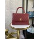 SMALL FLAP BAG WITH TOP HANDLE Chevrons Pattern Shiny Calfskin Burgundy Gold Metal High