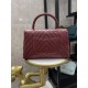 FLAP BAG WITH TOP HANDLE Chevrons Pattern Shiny Calfskin Burgundy Gold Metal High