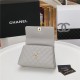 SMALL FLAP BAG WITH TOP HANDLE Grained Calfskin Grey Gold Metal High