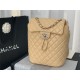 Chanel Small Backpack Lambskin 91120 Silver-Metal Nude High