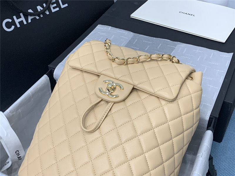 Chanel Small Backpack Lambskin 91120 Gold-Metal Nude High